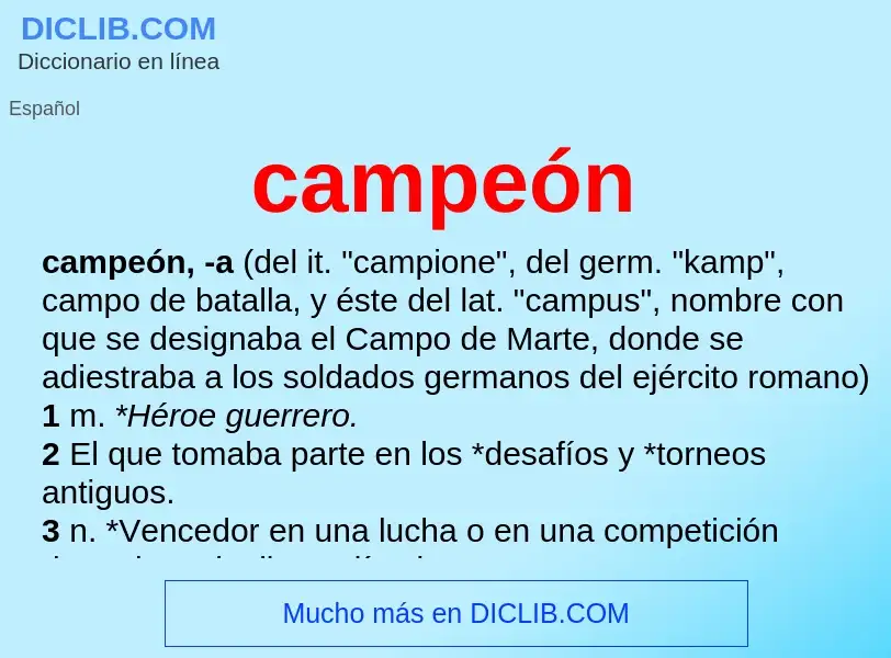 What is campeón - definition