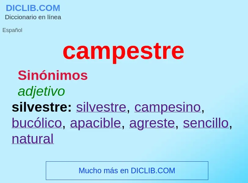 What is campestre - meaning and definition