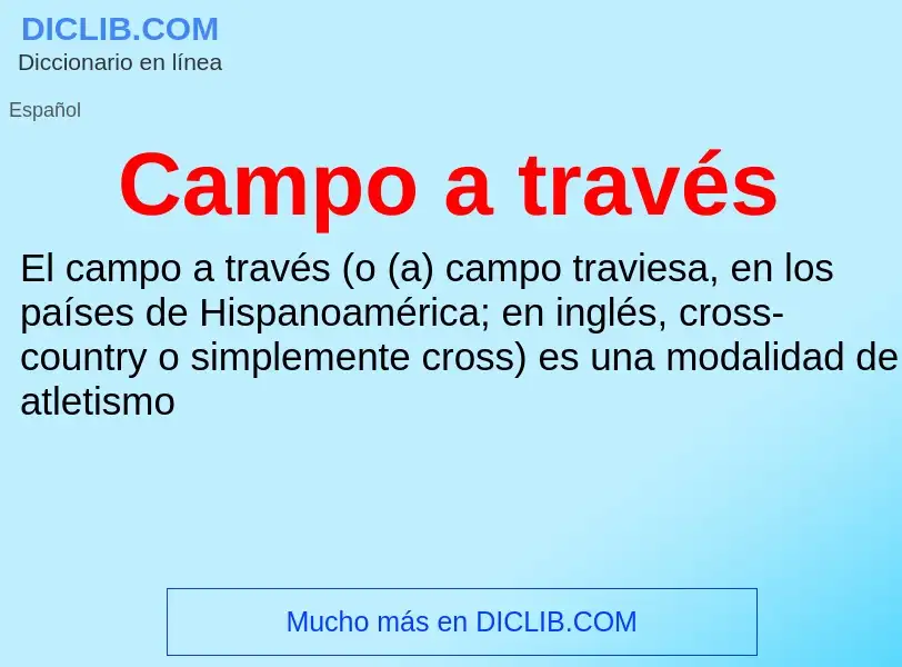 What is Campo a través - meaning and definition