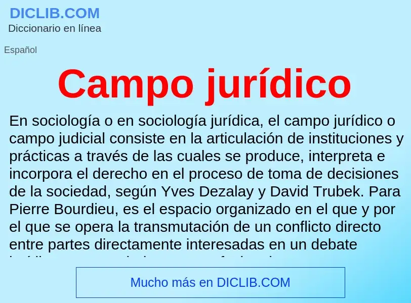 What is Campo jurídico - meaning and definition