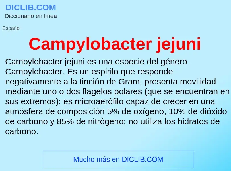 ¿Qué es Campylobacter jejuni? - significado y definición