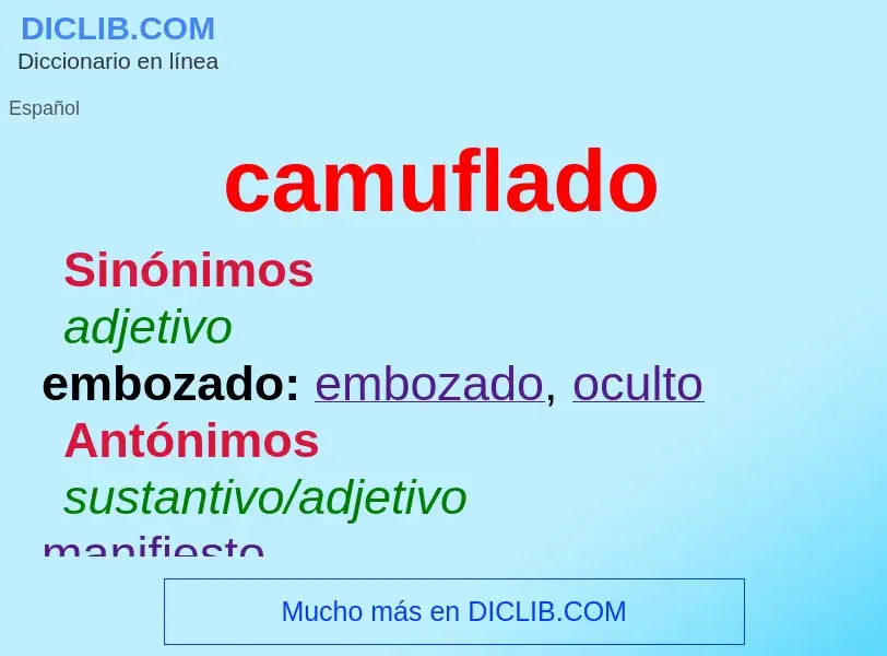 ¿Qué es camuflado? - significado y definición