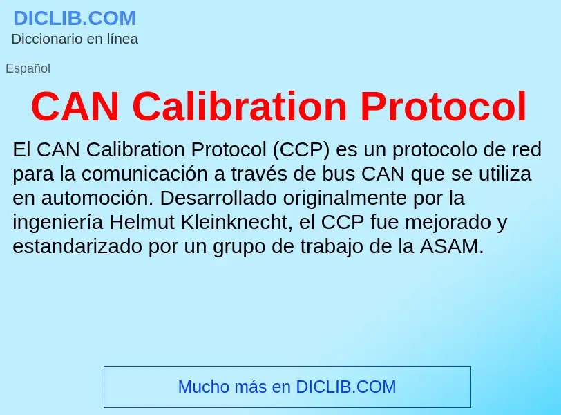 Was ist CAN Calibration Protocol - Definition