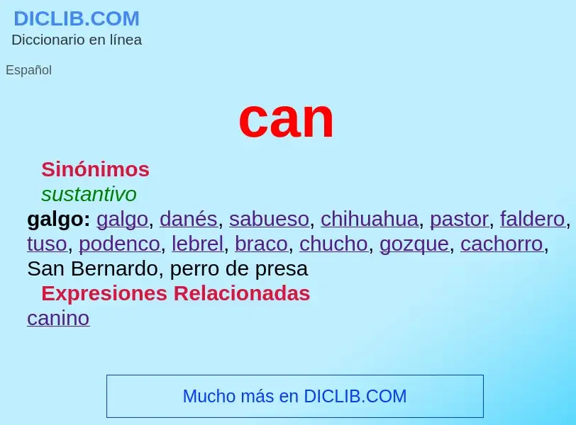 ¿Qué es can? - significado y definición