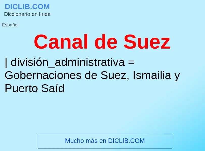 ¿Qué es Canal de Suez? - significado y definición