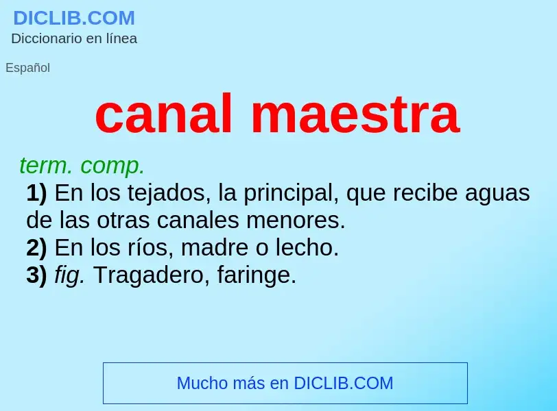 What is canal maestra - definition