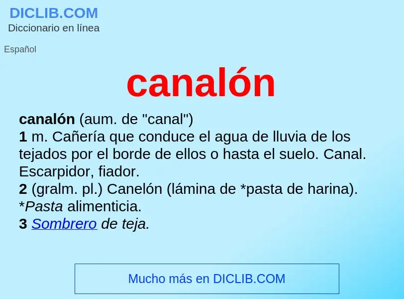 What is canalón - meaning and definition