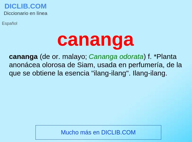 What is cananga - definition