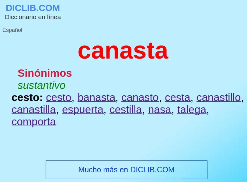 ¿Qué es canasta? - significado y definición