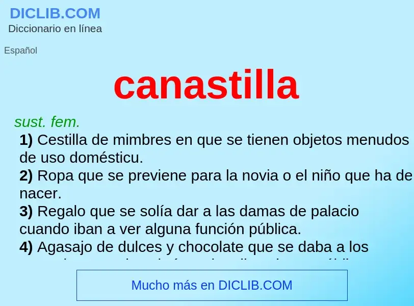 ¿Qué es canastilla? - significado y definición