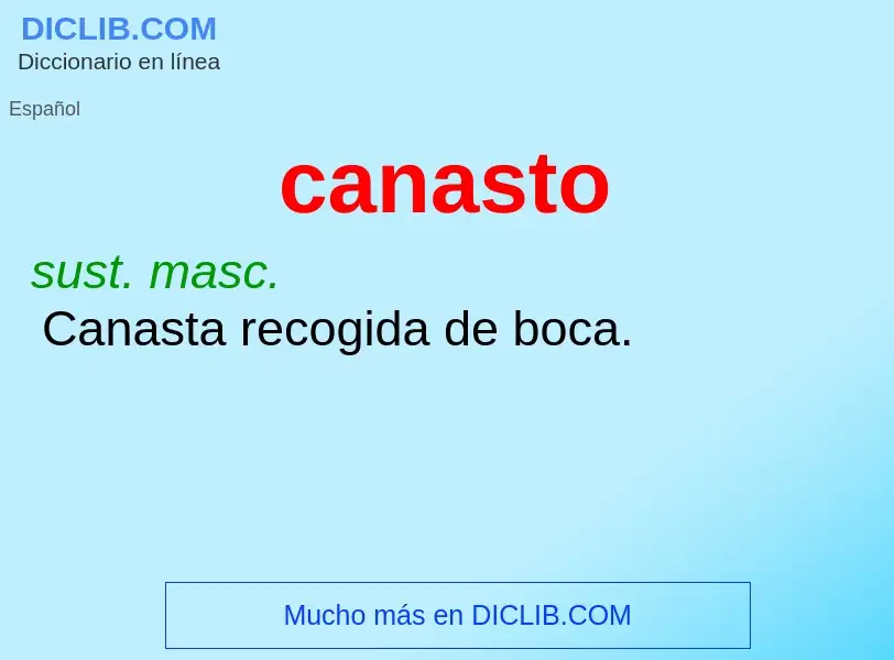 What is canasto - definition