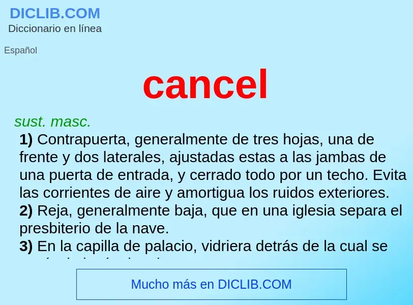 What is cancel - definition