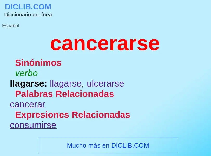 What is cancerarse - meaning and definition