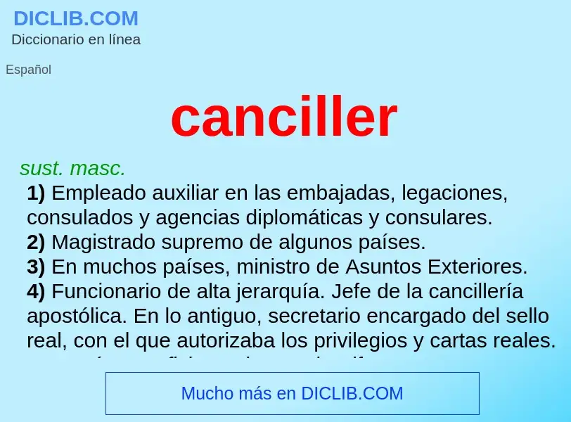 What is canciller - meaning and definition