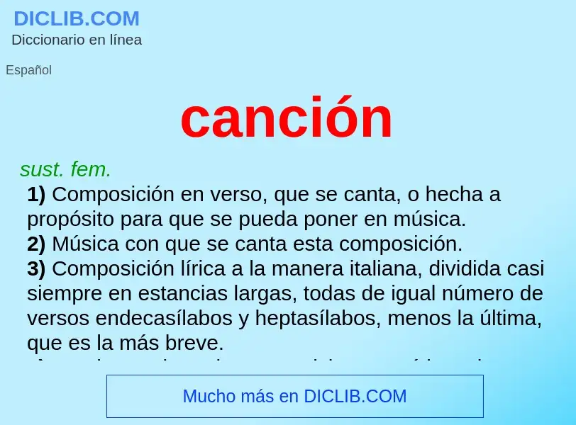 What is canción - definition