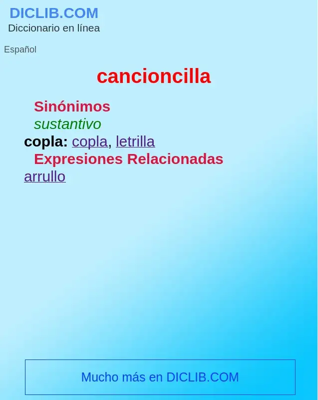 What is cancioncilla - definition