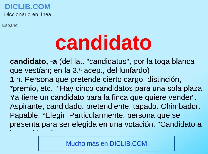 What is candidato - definition