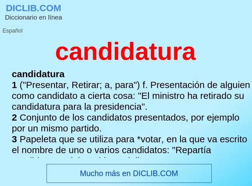 Was ist candidatura - Definition