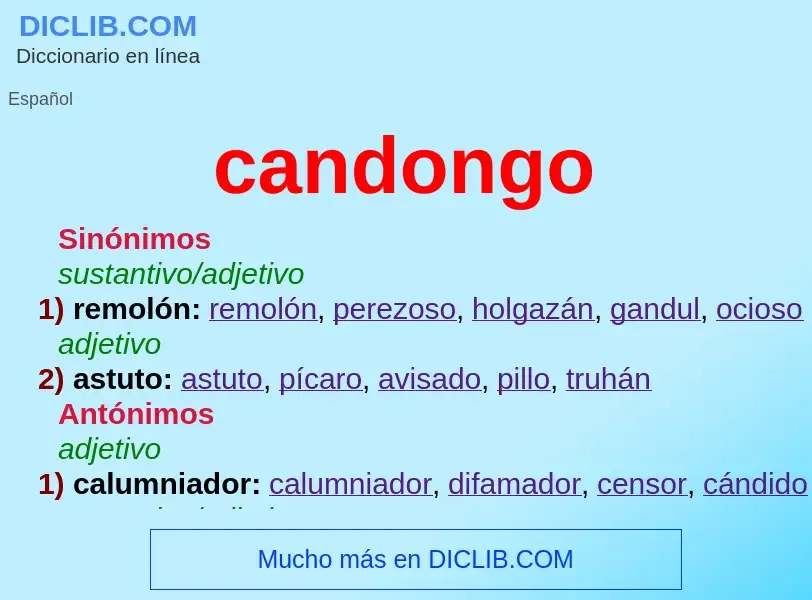 O que é candongo - definição, significado, conceito