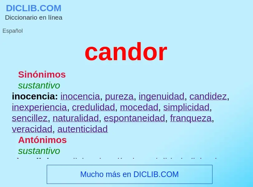 O que é candor - definição, significado, conceito