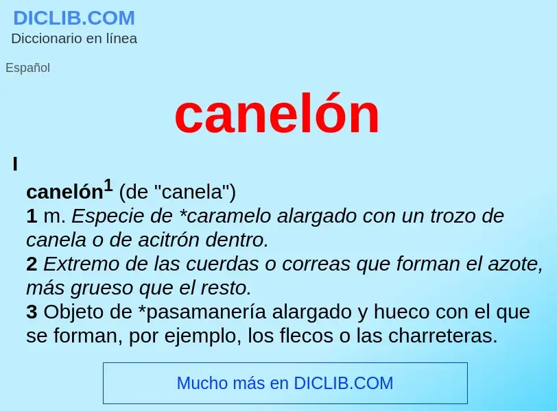 What is canelón - meaning and definition