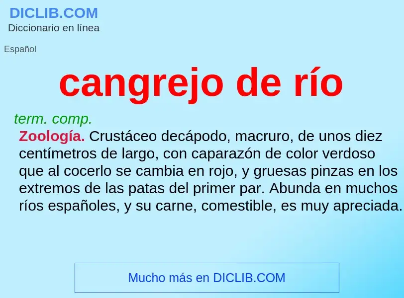 Wat is cangrejo de río - definition