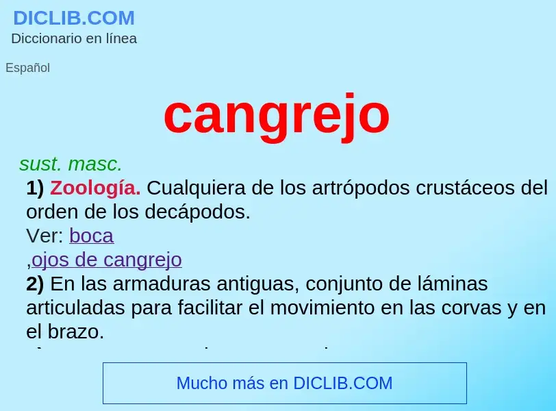 What is cangrejo - definition