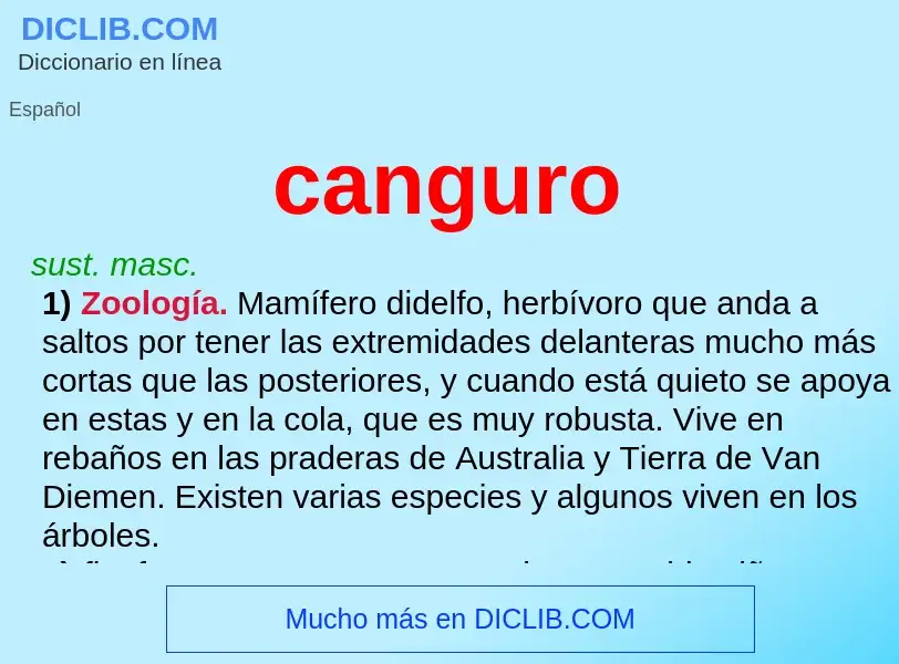 ¿Qué es canguro? - significado y definición