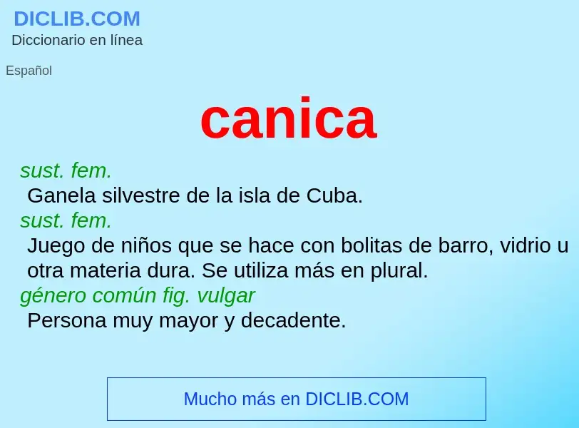 ¿Qué es canica? - significado y definición