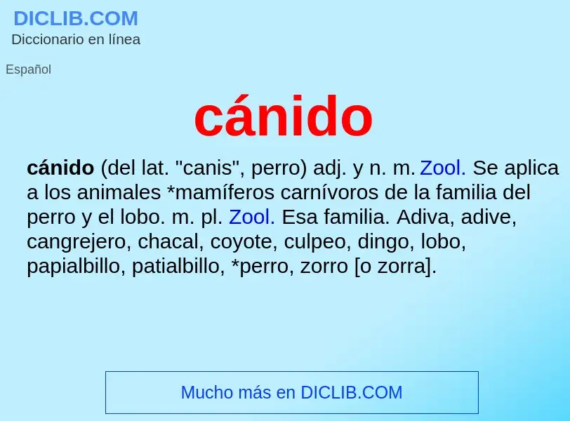 What is cánido - meaning and definition