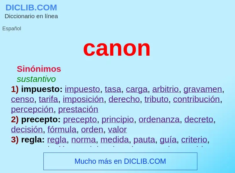 What is canon - meaning and definition