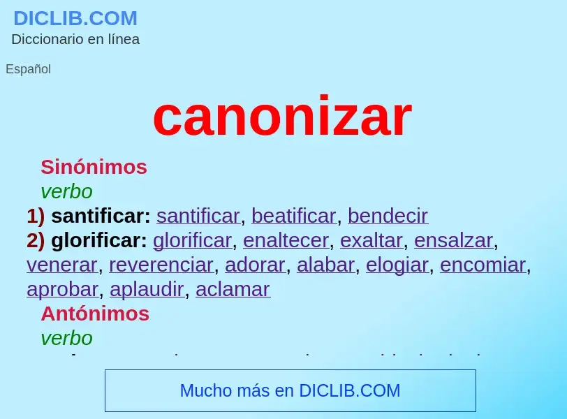 What is canonizar - definition