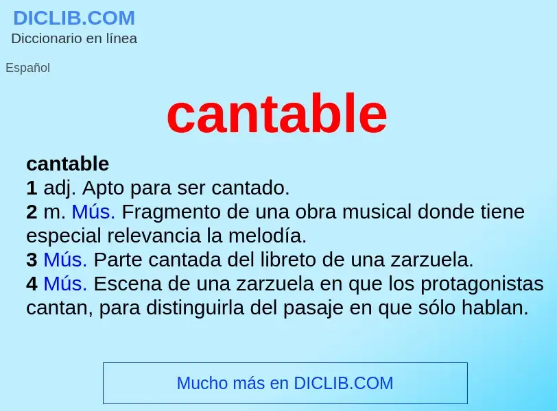 Что такое cantable - определение