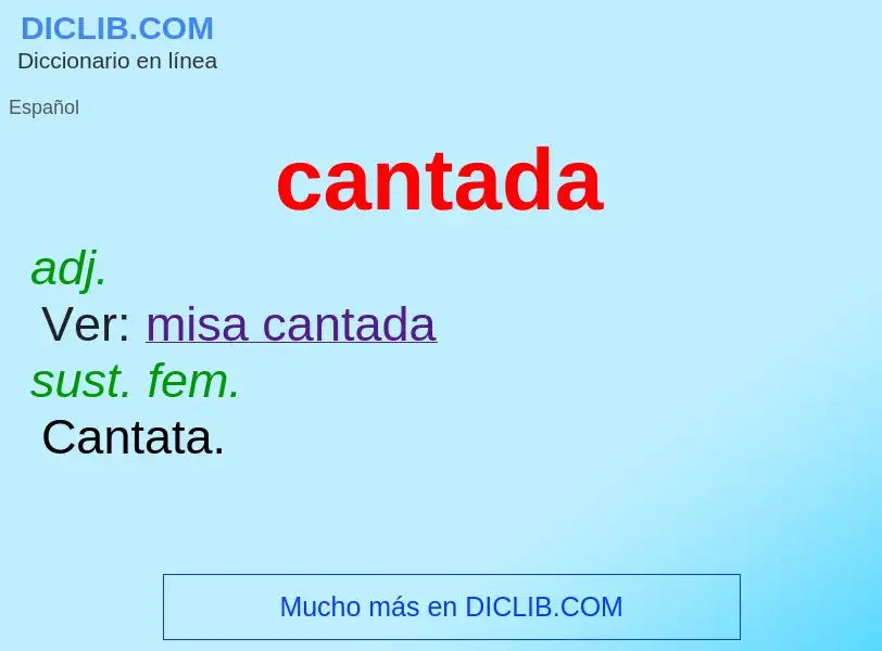 What is cantada - meaning and definition