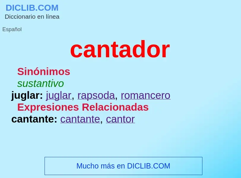 Wat is cantador - definition