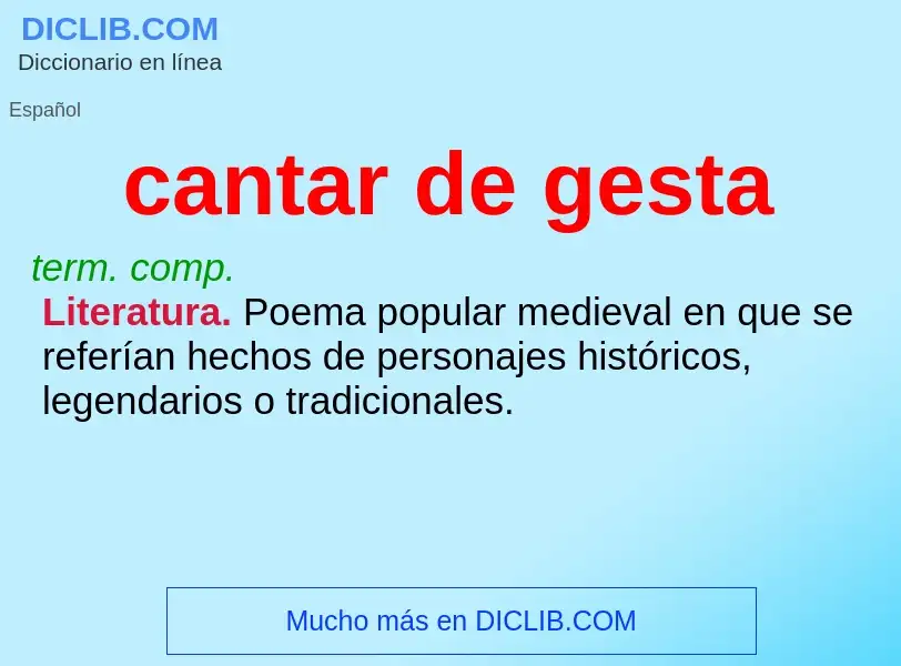 Wat is cantar de gesta - definition