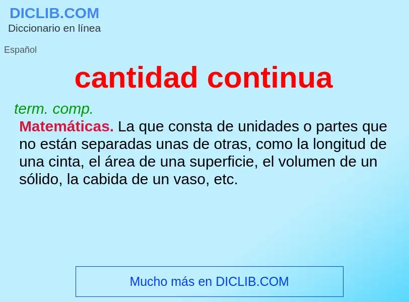 O que é cantidad continua - definição, significado, conceito