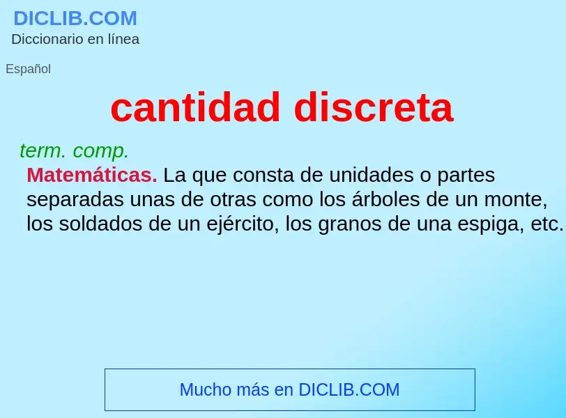 O que é cantidad discreta - definição, significado, conceito