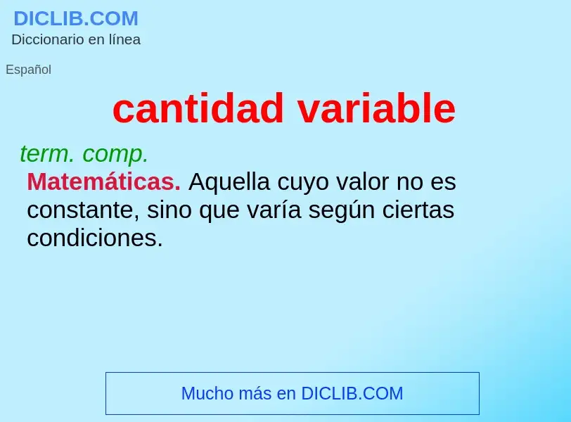 Wat is cantidad variable - definition