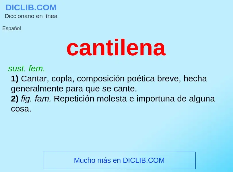 What is cantilena - meaning and definition