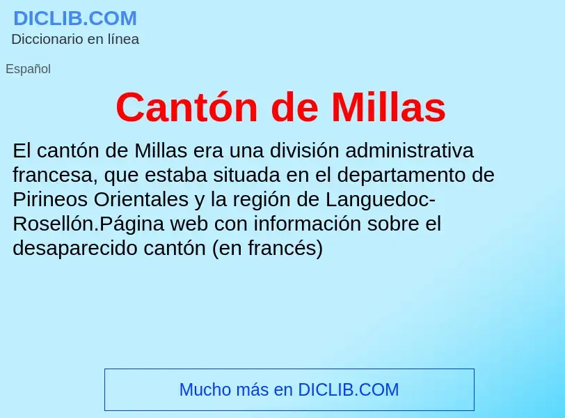 ¿Qué es Cantón de Millas? - significado y definición