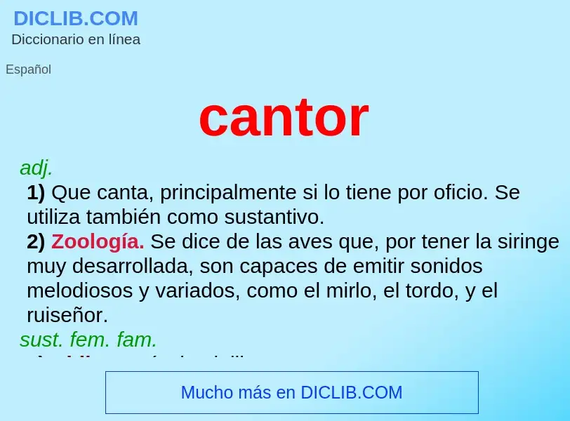 ¿Qué es cantor? - significado y definición