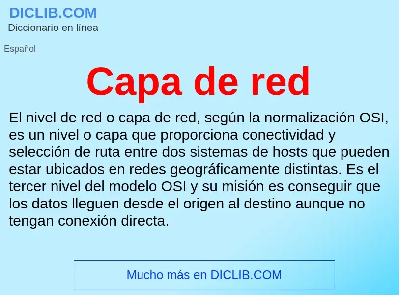 Wat is Capa de red - definition