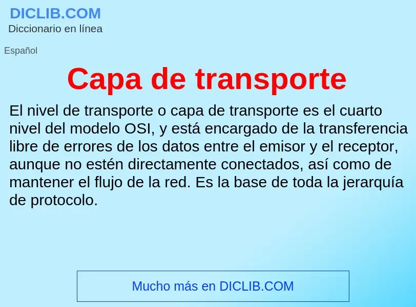 Wat is Capa de transporte - definition