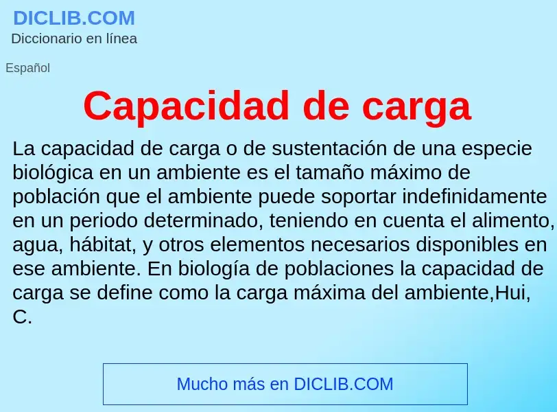 ¿Qué es Capacidad de carga? - significado y definición