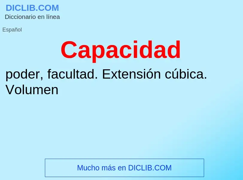 Wat is Capacidad - definition