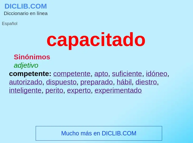 Was ist capacitado - Definition