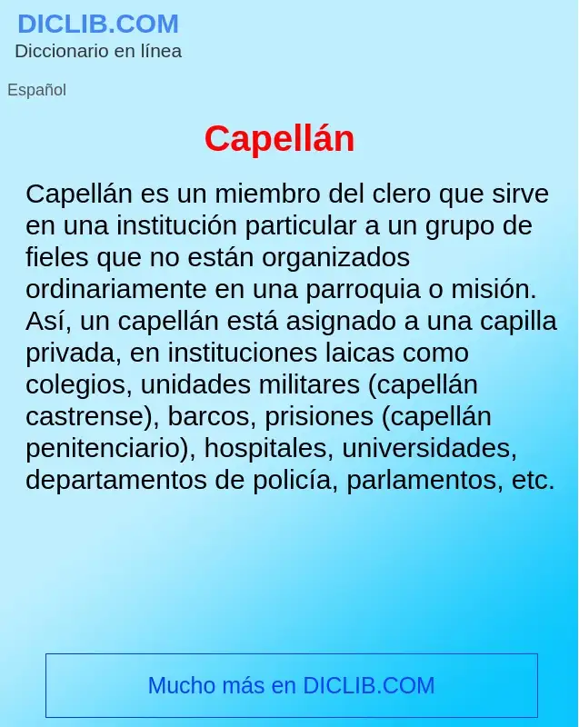 What is Capellán - definition