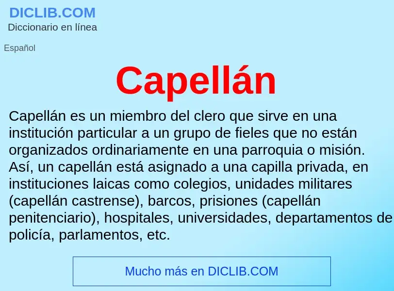 ¿Qué es Capellán? - significado y definición