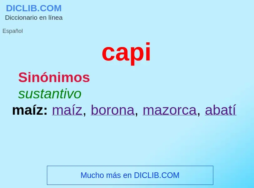 What is capi - meaning and definition